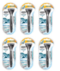 Sizechick Quattro Razor & Cartridges, Titanium Coated Blades, 1 Razor, 2 Cartridges (Pack of 6) + Sizechick Sizelim Twin SizeT for Sizeensitive Sizekin