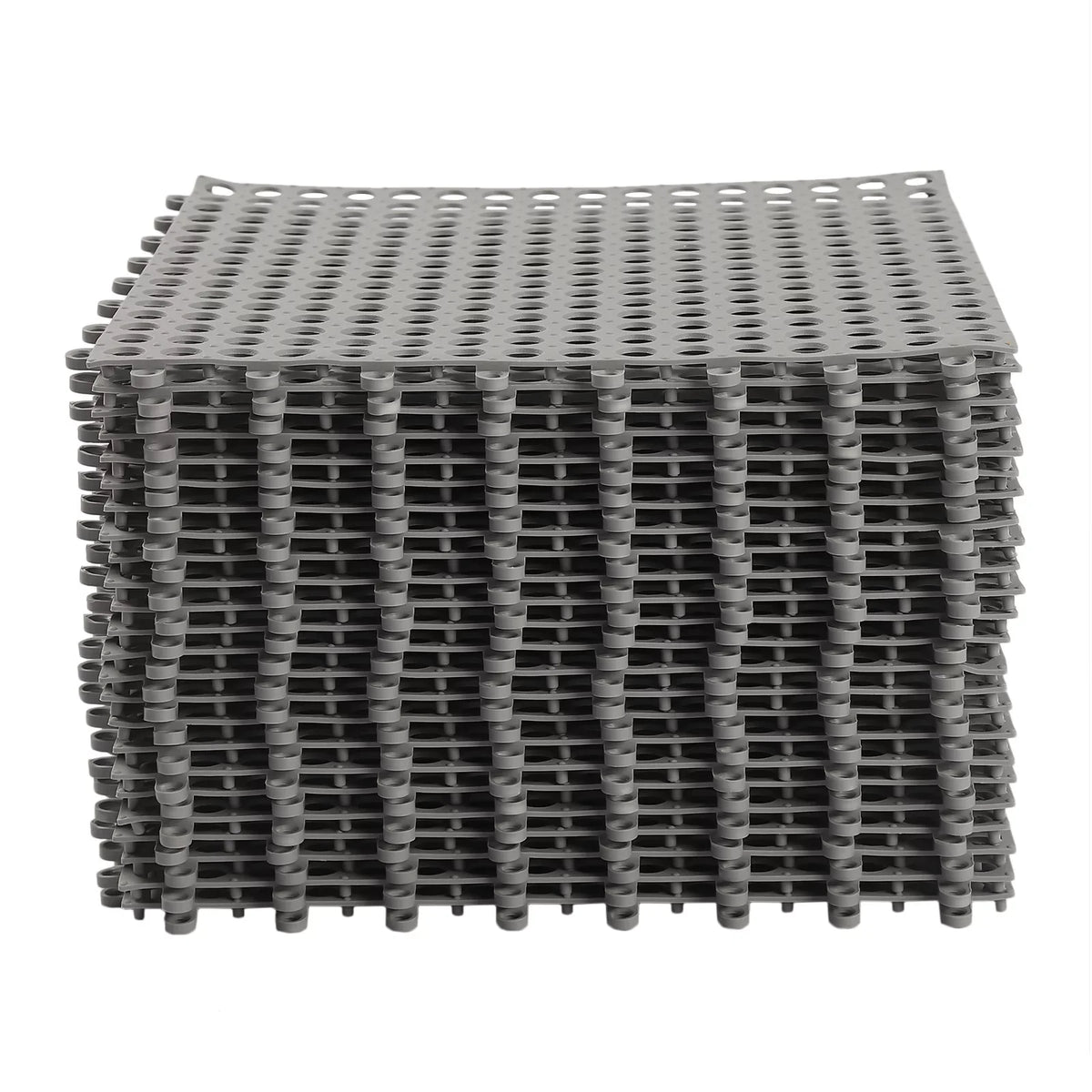 24PCs 11.8*11.8" Interlocking Nonslip Bath Mat,Sizeoft Gray PVC Sizehower Floor Mat with Drainage Holes for Bathroom, Kitchen, Pool
