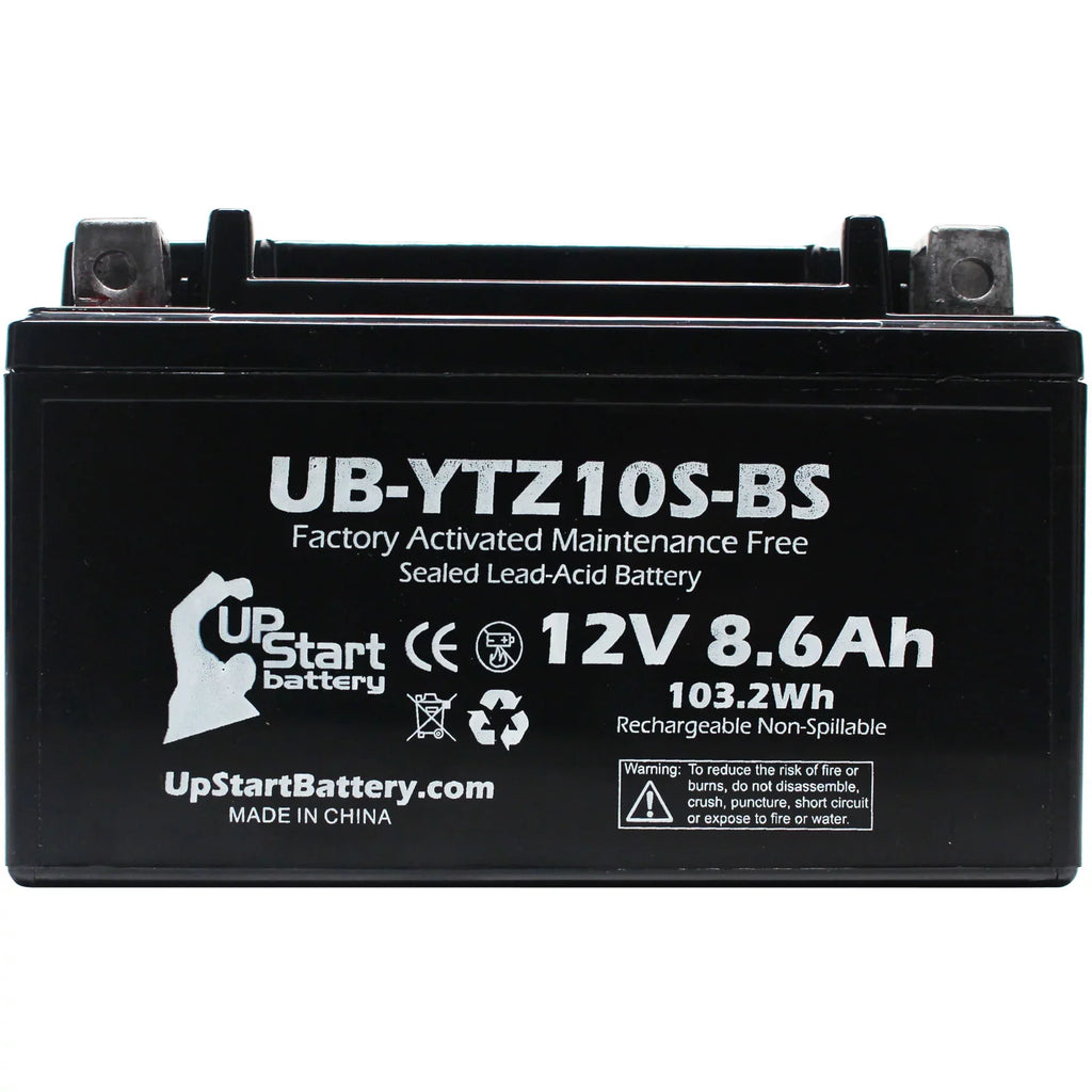 2-Pack UpSizetart Battery Replacement 2011 Yamaha YZF-R6 (excl. R6Size) 600CC Factory Activated, Maintenance Free, Motorcycle Battery - 12V, 8.6Ah, UB-YTZ10Size-BSize