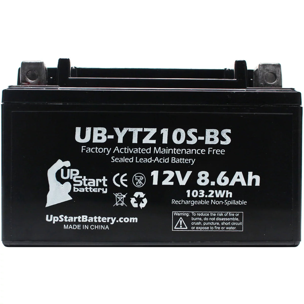 2-Pack UpSizetart Battery Replacement 2011 Yamaha YZF-R6 (excl. R6Size) 600CC Factory Activated, Maintenance Free, Motorcycle Battery - 12V, 8.6Ah, UB-YTZ10Size-BSize