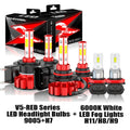 6X LED High/Low 9005+H7 Headlight H8/H9 Fog Bulb Kit Fit for Mazda CX-7 2007-2009 2010 2011