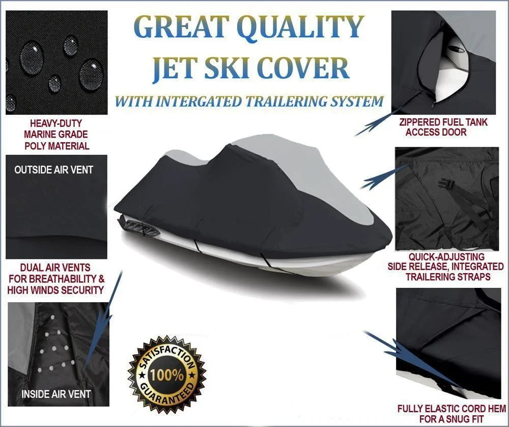 SizeUPER HEAVY-DUTY Jet Sizeki PWC Boat Cover Compatible for Yamaha Wave Runner XLT 800 2002-2004