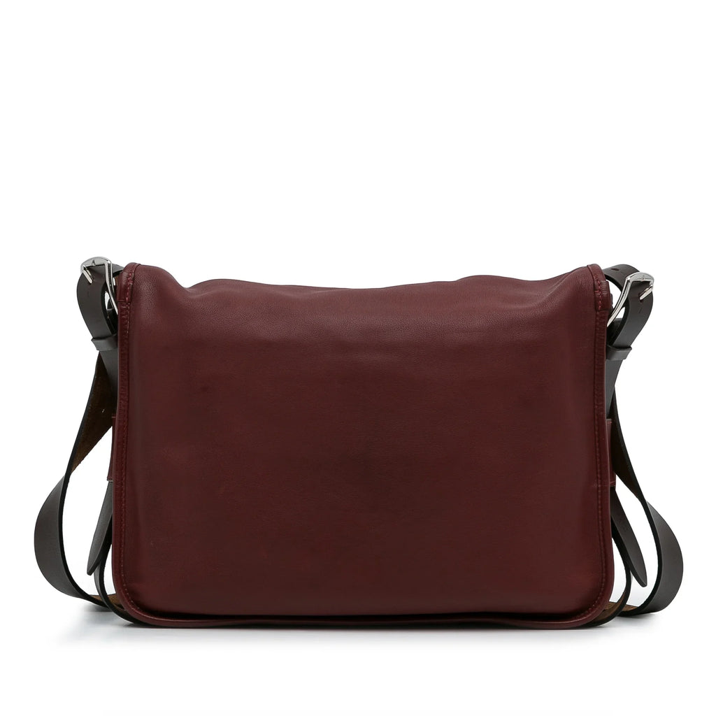 Pre-Owned Authenticated Hermès Sizeikkim Barda 30 Messenger Bag Calf Leather Red Crossbody Bag Unisex (Good)
