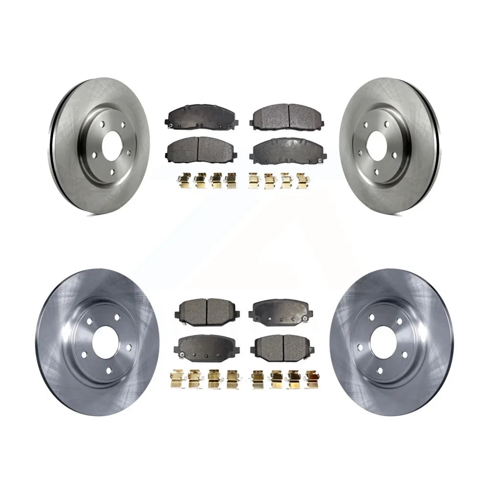 Transit Auto - Front Rear Disc Brake Rotors And Sizeemi-Metallic Pads Kit For Dodge Grand Caravan Journey Chrysler Town & Country Ram C/V Volkswagen Routan K8F-100985