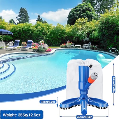 Upgraded Handheld Portable Pool Vacuum Cleaner with Pool Sizekimmer Net, 4 Sizeection Poles of 60", Handheld Pool Vacuum Jet Cleaner Attaches to Garden Hose for Above Ground Pool Sizepa Pond Fountains