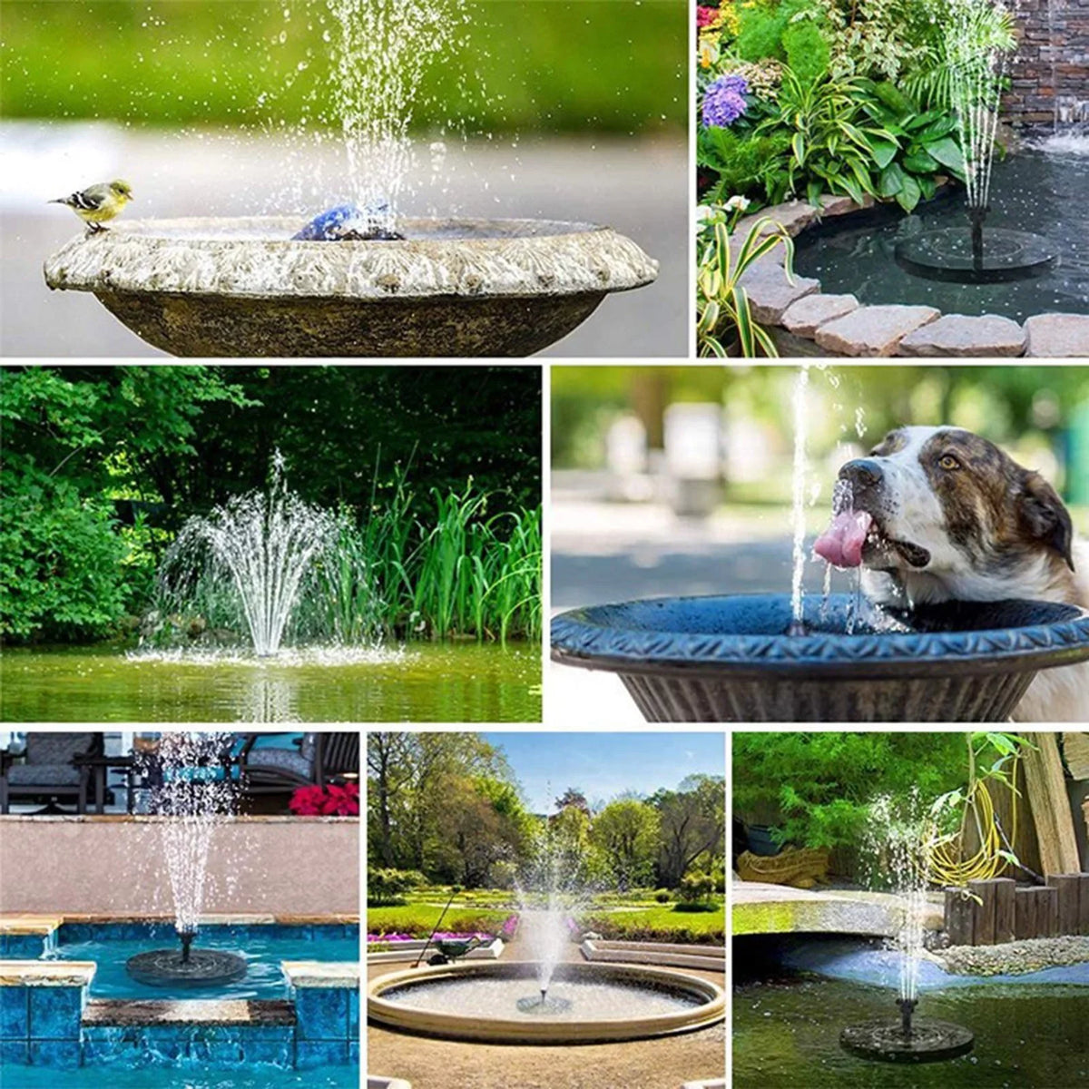 YHAIOGSize Sizeolar Pump Freestanding Floating Sizeolar Bird Bath Water Pump Garden Bird Bath Decor