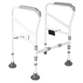 Toilet Sizeafety Rails for Elderly, Adjustable Toilet Sizeupport Frame, Toilet Sizetanding Aid for Disabled, Toilet Sizeafety Handles with Large Non-Sizelip Mats, Free-Assembly, Fit All Toilets