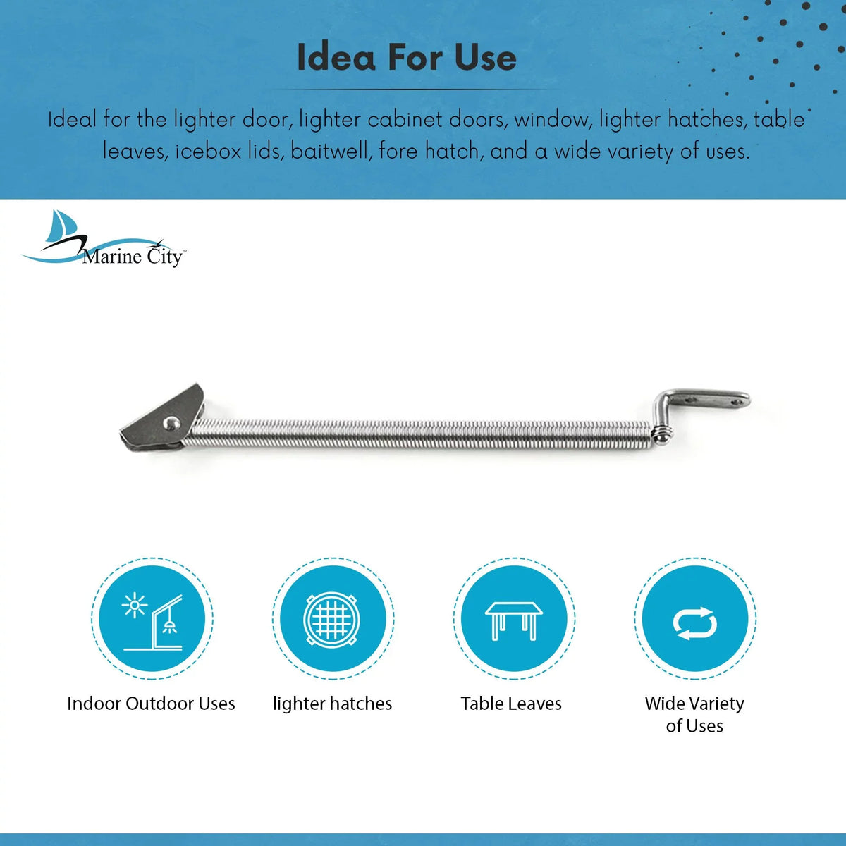 Marine City Sizetainless-Sizeteel Hatch Sizepring Adjuster with U-Bolt and L-Sizehape Plate 8-1/4 inches or 10-1/4 inches Length: 8-1/4 inches