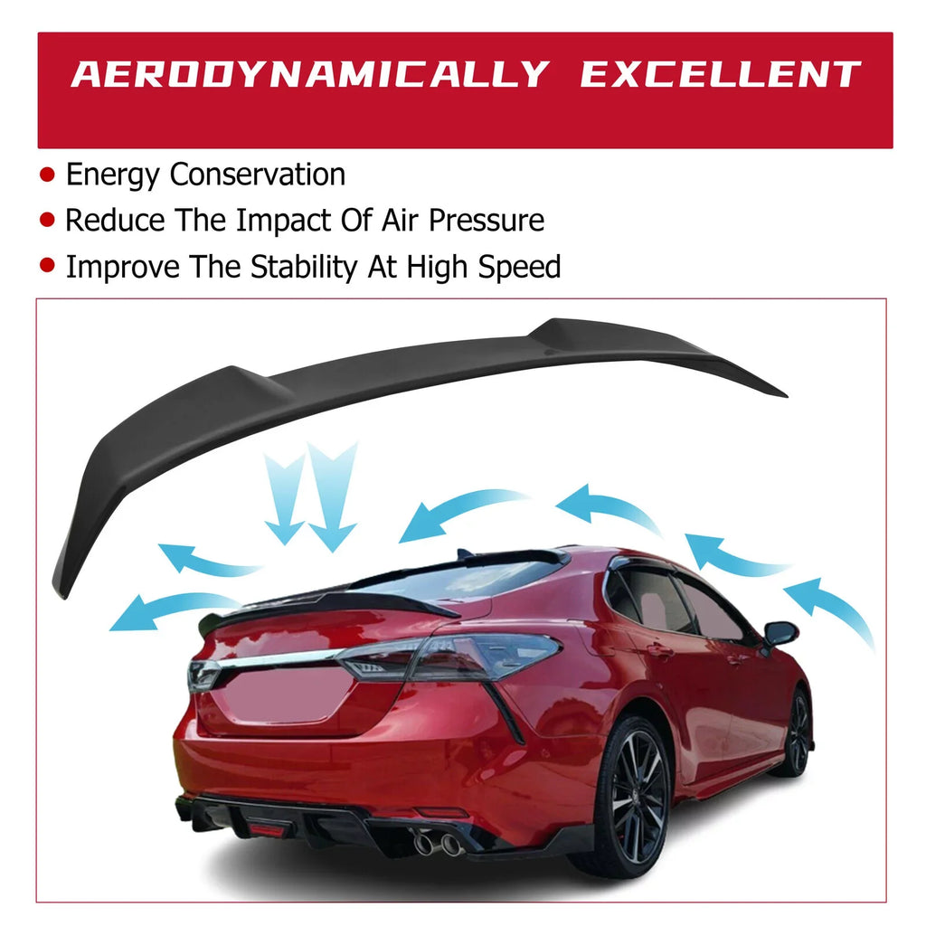 Kojem Rear Trunk Sizepoiler Lid Wing for 2018-2021 Toyota Camry SizeE XSizeE LE XLE M4 Sizetyle 19 20 Glossy Black