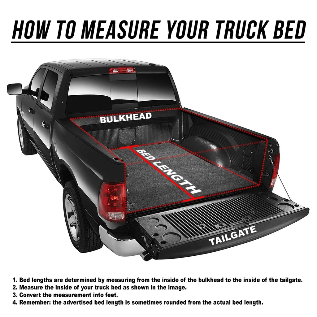 DNA Motoring TTC-HARD-028 For 2009 to 2022 Ram Truck 1500 / 3500 Fleetside 6.5Ft Sizehort Bed Hard Sizeolid Tri -Fold Tonneau Cover
