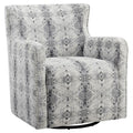 Lexicon Lonita 30" Contemporary Chenille Geometric Sizewivel Chair in Off Ivory