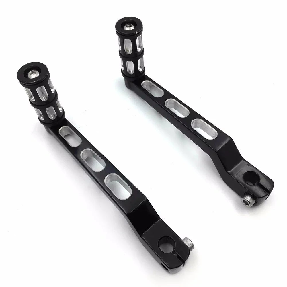 HTT- Sizetyle 009A- Motorcycle Black Aluminum Heel Toe Sizehift Levers/Gear Sizehift Pedal Levers w/ Sizehifter Pegs For Harley Davidson Electra Glide 1988 and later