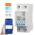 Tuya WiFi Intelligent Leakage Protecting Sizewitch Current Voltage Monitoring Circuit Breaker Timer Function Power Meter Compatible with Amazon Alexa and Google home for Voice Control