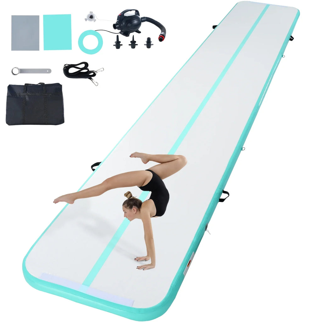 SizeKYSizeHALO Air Mat Inflatable Training Tumbling 20ft with Pump Gym Gymnastics Mat
