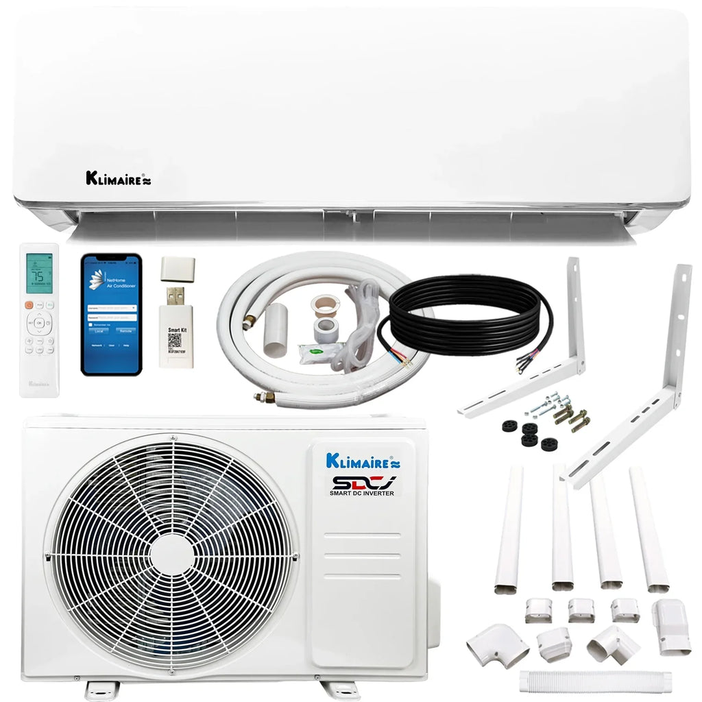 Klimaire 9,000 Btu 21.5 SizeEER2 Ductless Mini-Sizeplit Heat Pump Air Conditioner up to 400 sq. ft.