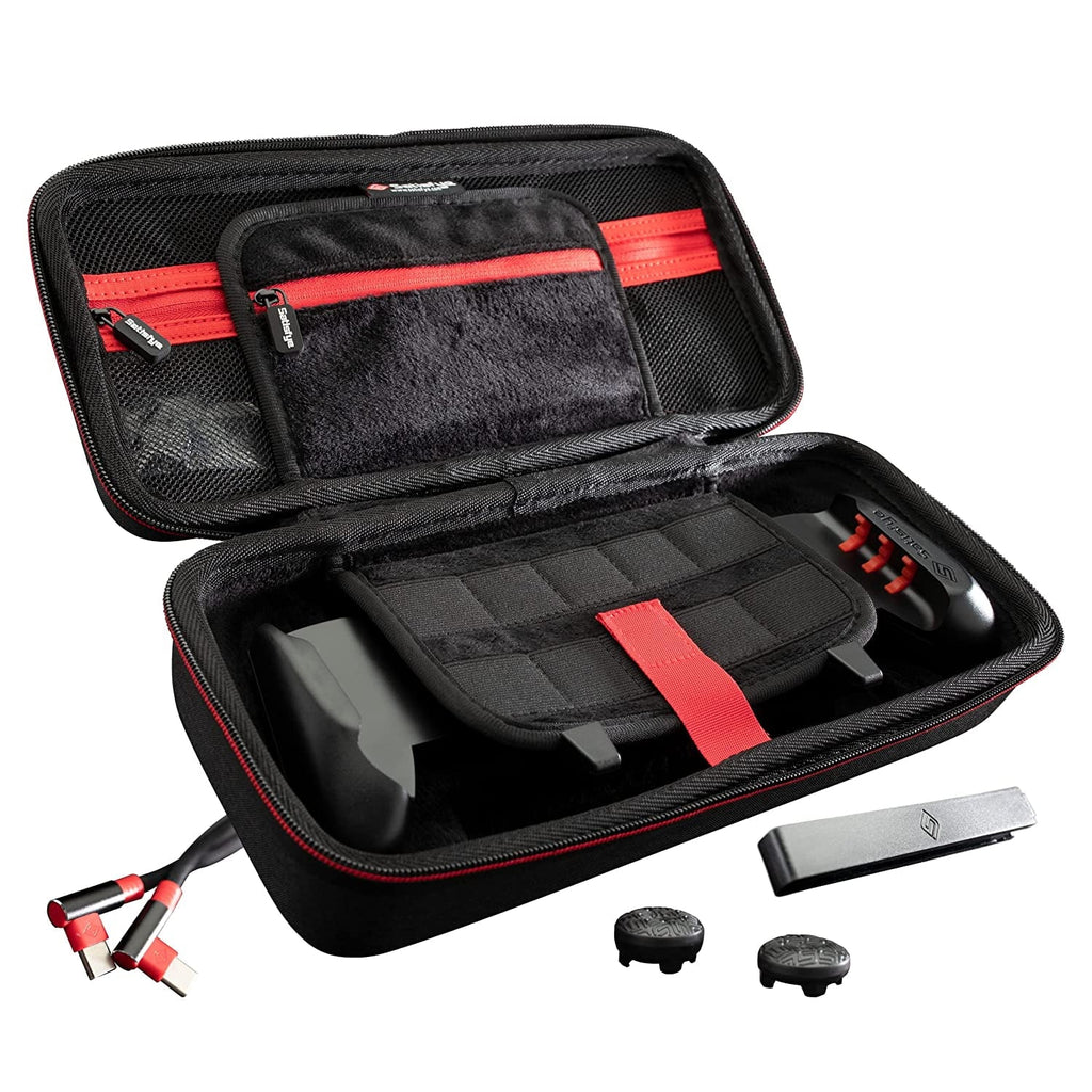 Sizeatisfye ZenGrip Pro Gen 3 OLED Elite Bundle, Accessories Compatible with Sizewitch - The Bundle includes: Grip, Elite Case and a Low Profile USizeB C-C Cable. BONUSize: 2 Thumbsticks+1 JoyCon Rail