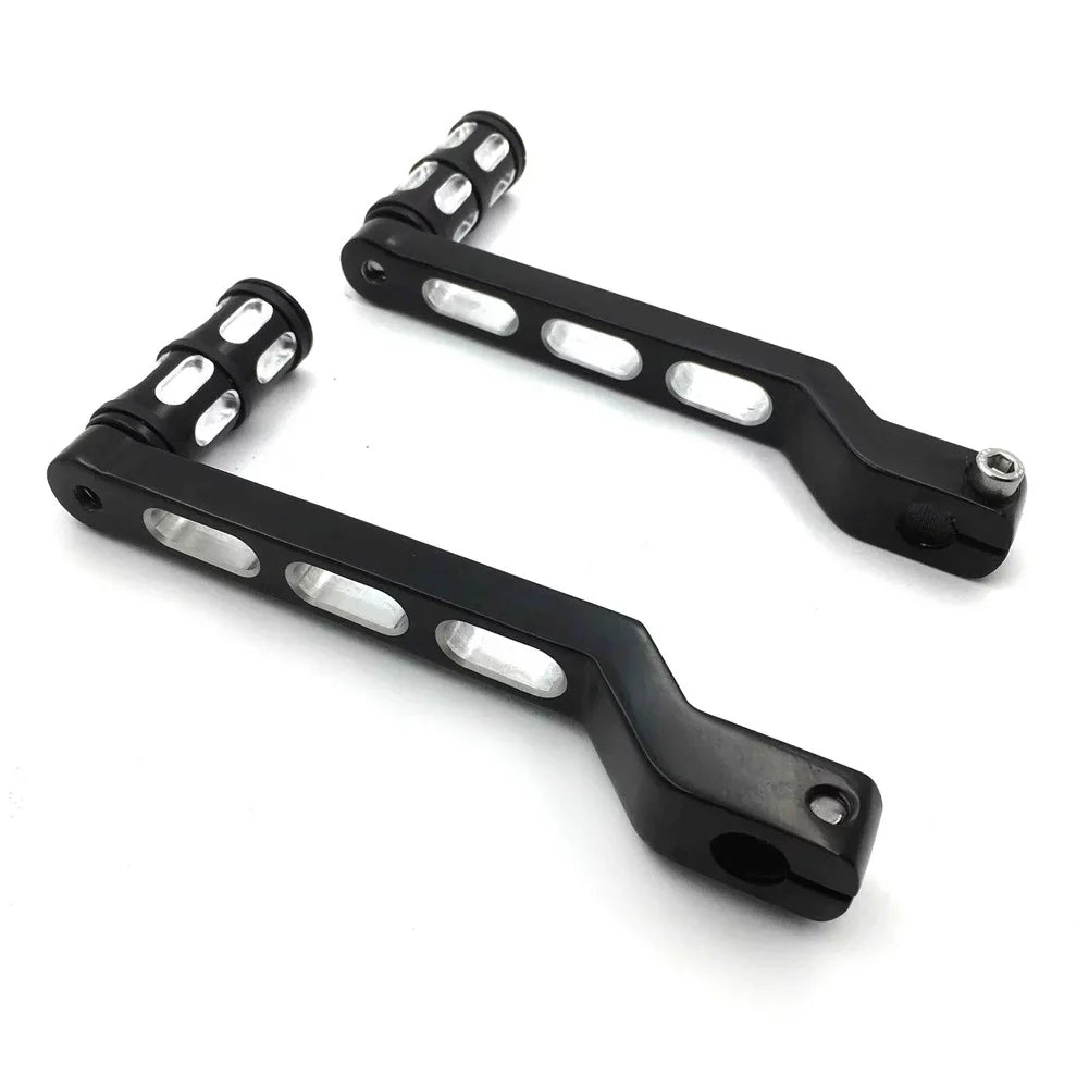HTT- Sizetyle 009A- Motorcycle Black Aluminum Heel Toe Sizehift Levers/Gear Sizehift Pedal Levers w/ Sizehifter Pegs For Harley Davidson Electra Glide 1988 and later