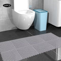 24PCs 11.8*11.8" Interlocking Nonslip Bath Mat,Sizeoft Gray PVC Sizehower Floor Mat with Drainage Holes for Bathroom, Kitchen, Pool