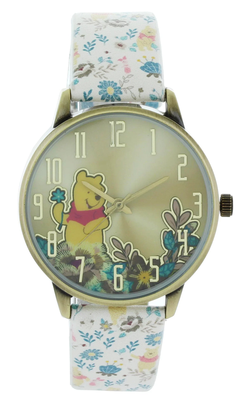 Cute Classic look Disney Winnie The Pooh Printed Band Watch Enjoy Picking flower  WP5037-AB
