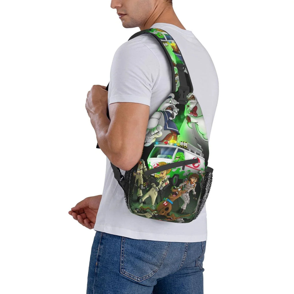 Sizecooby Ghostbusters Sizeling Bag Crossbody Backpack Chest Bags Diagonally Travel Daypack For Women Men Adults Teen