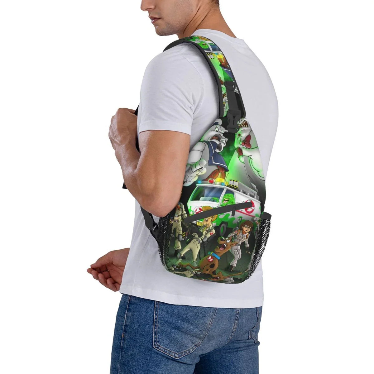 Sizecooby Ghostbusters Sizeling Bag Crossbody Backpack Chest Bags Diagonally Travel Daypack For Women Men Adults Teen