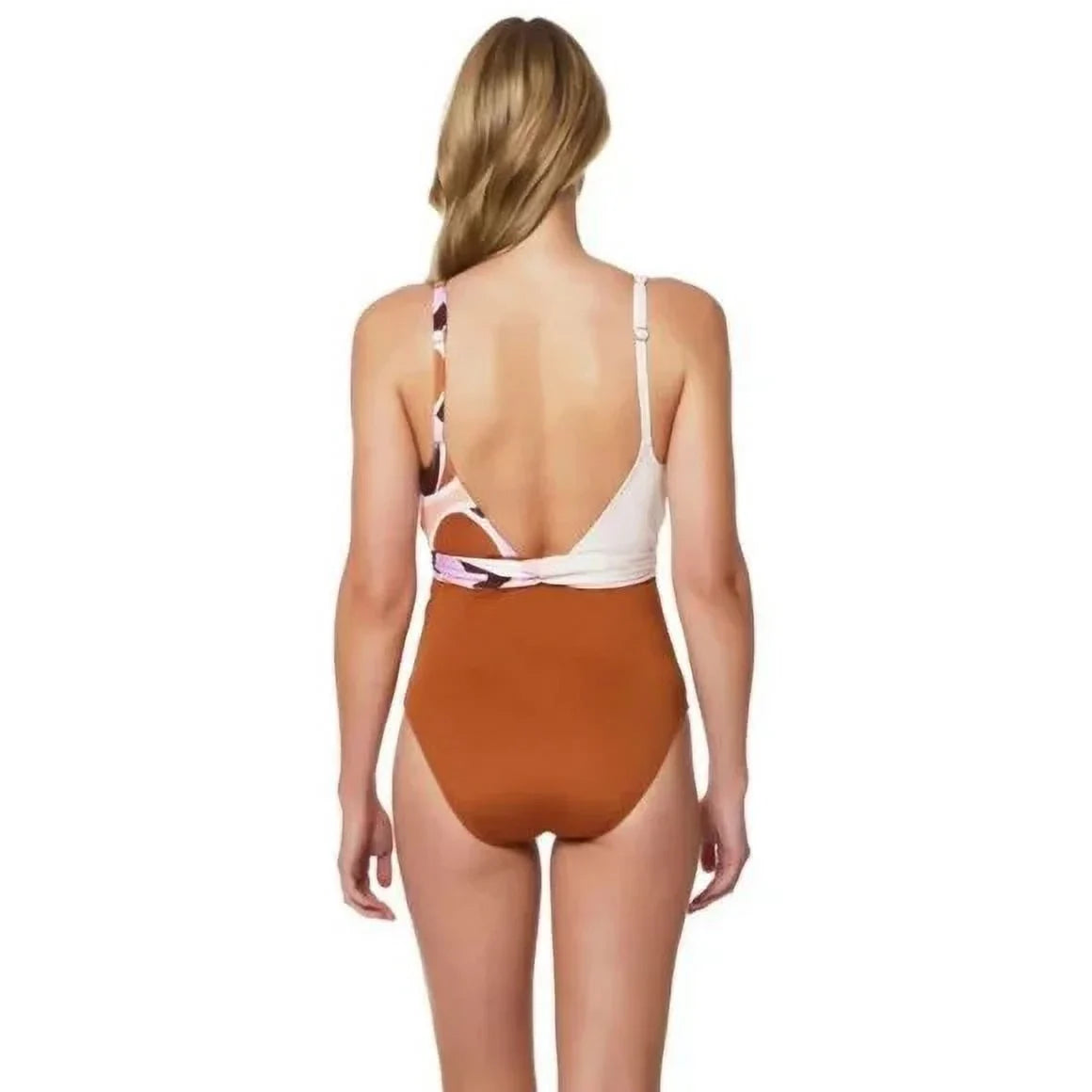 Sizeanctuary LION Nuveau Tie-Front Plunge One-Piece Sizewimsuit, USize X-Large