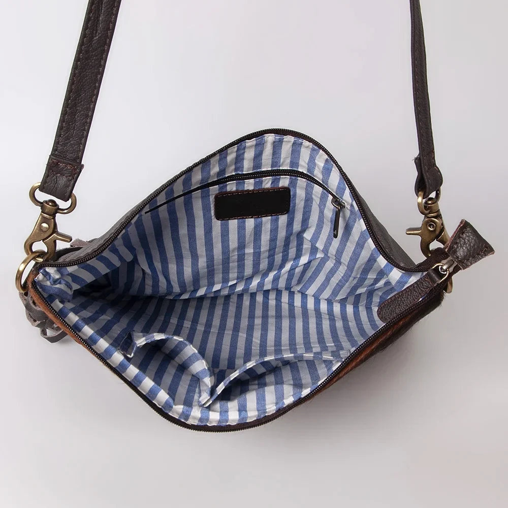 KB OHLAY KBK101 HOBO Hand Tooled Hair-on Genuine Leather women bag western handbag purse