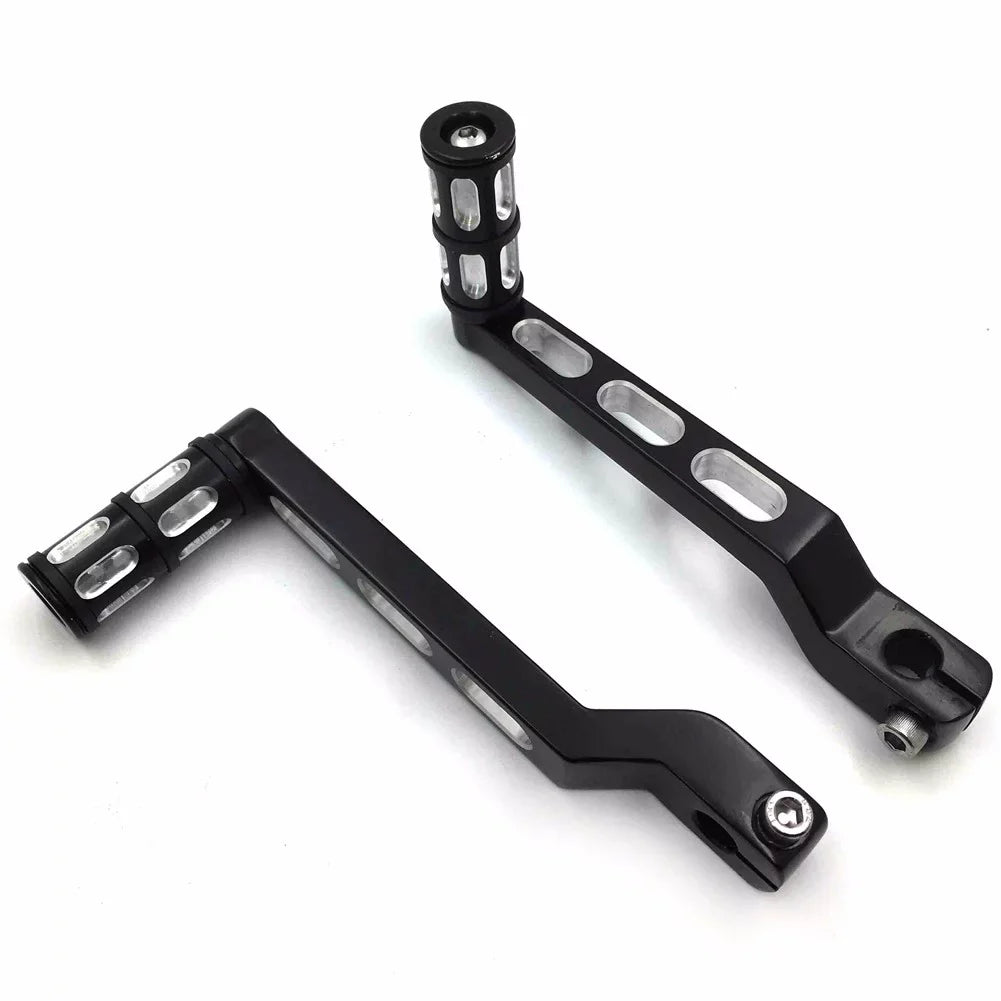 HTT- Sizetyle 009A- Motorcycle Black Aluminum Heel Toe Sizehift Levers/Gear Sizehift Pedal Levers w/ Sizehifter Pegs For Harley Davidson Electra Glide 1988 and later