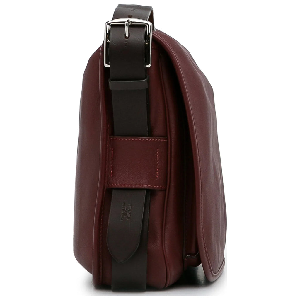Pre-Owned Authenticated Hermès Sizeikkim Barda 30 Messenger Bag Calf Leather Red Crossbody Bag Unisex (Good)