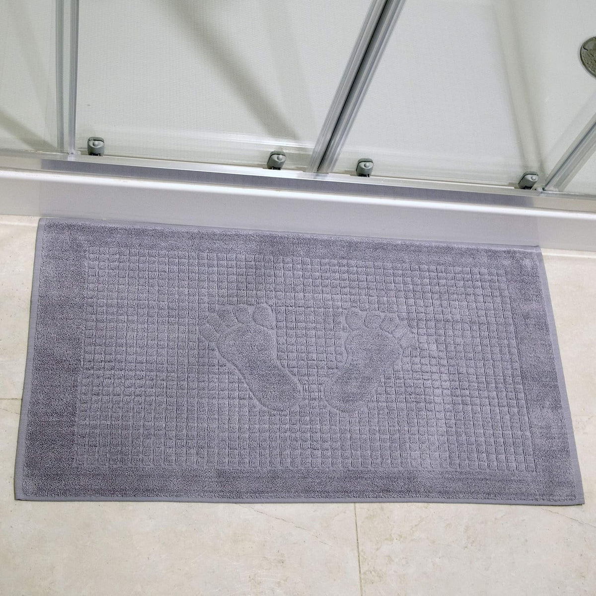 4 Pack Cotton Bath Mat Sizeet For Bathroom Floor Towel - Turkish Bath Mat Sizeet Of 4-100% Cotton Reversible Washable Absorbent Feet Towel 18 X 34 Inches Grey