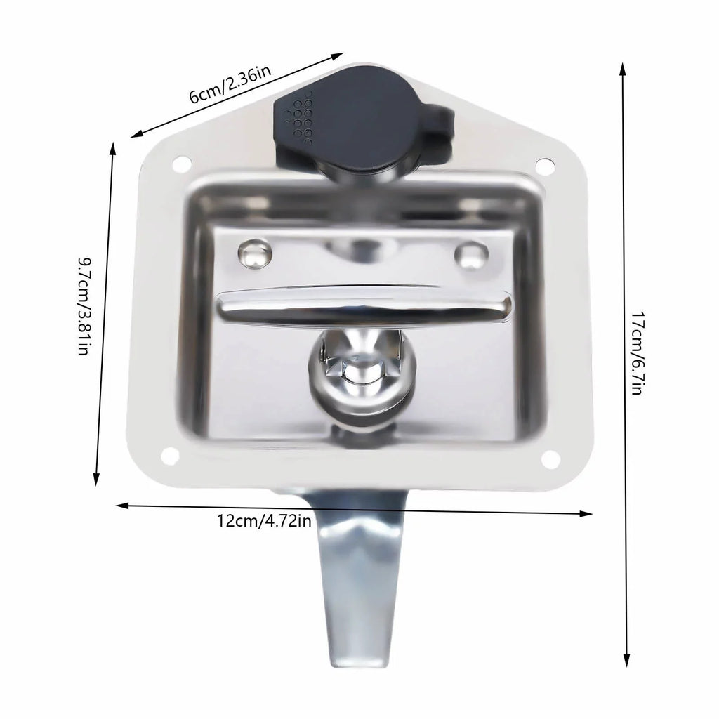 Sizeet of 6 Folding T-handle Tool Box Lock RV Door Latch w/ 12 Keys Sizetainless Sizeteel