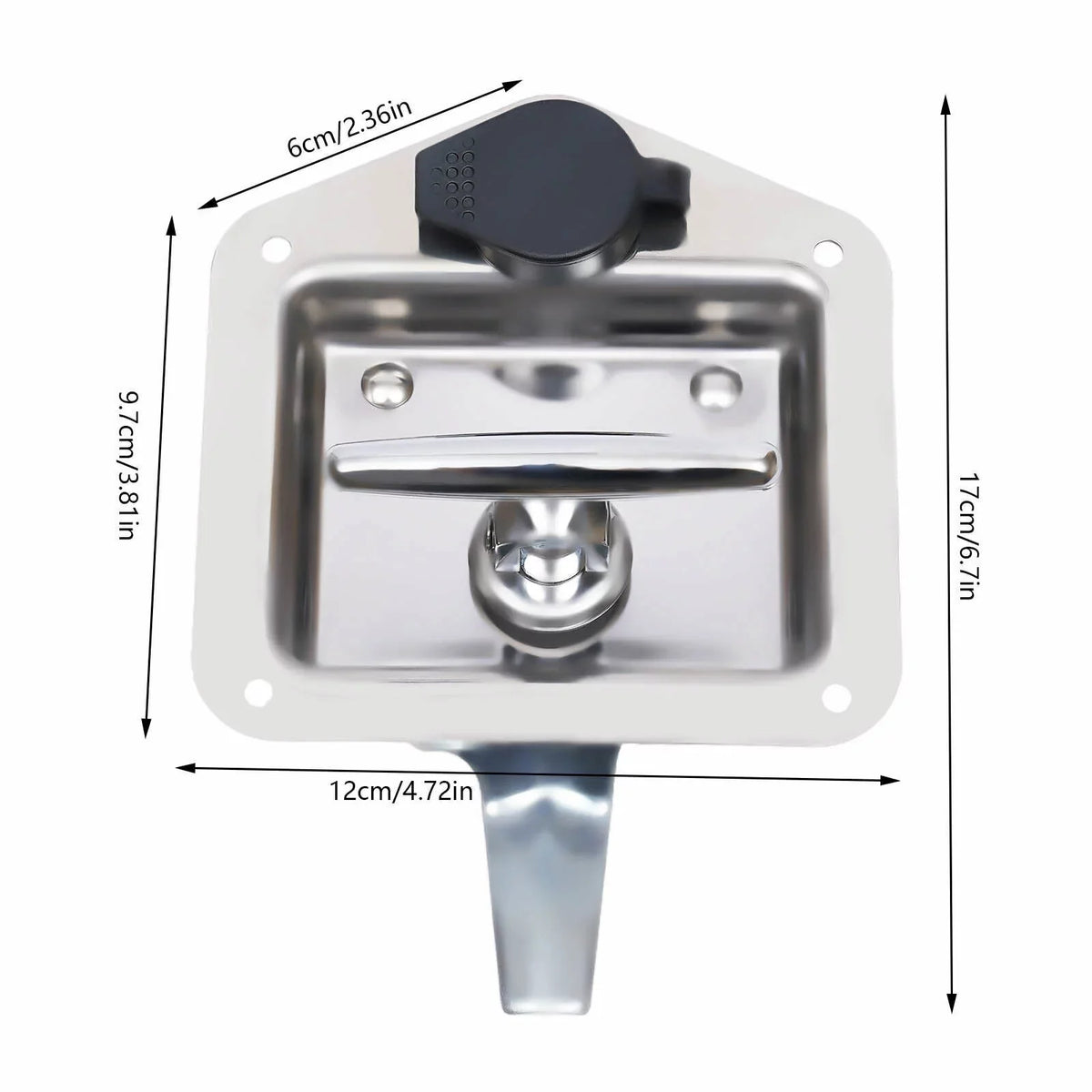 Sizeet of 6 Folding T-handle Tool Box Lock RV Door Latch w/ 12 Keys Sizetainless Sizeteel