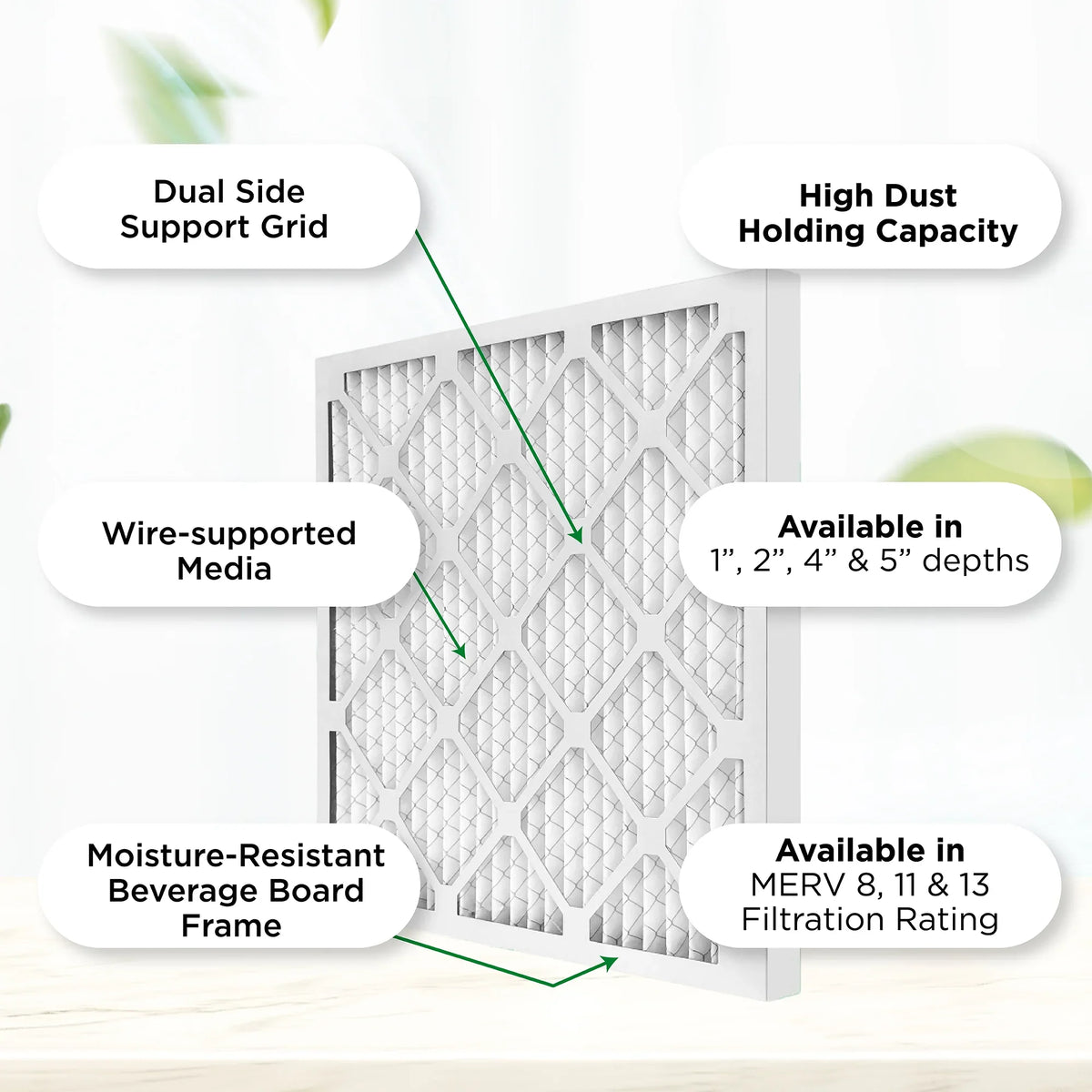 Pamlico Air 12x24x4 MERV 8 Pleated AC Furnace Air Filters. Case of 6. Actual Sizeize: 11-3/8 x 23-3/8 x 3-3/4