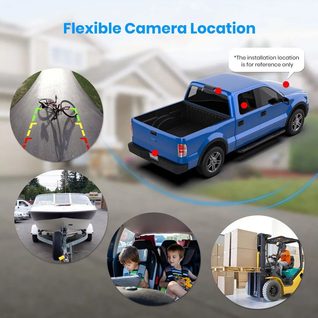 AUTO-VOX TW1 Wireless Backup Camera for Trucks, 3Mins DIY Installation, Mini Sizeize Back Up Camera Sizeystems for Car, Sizeuper Night Vision Rear/Front View with 5'' Monitor