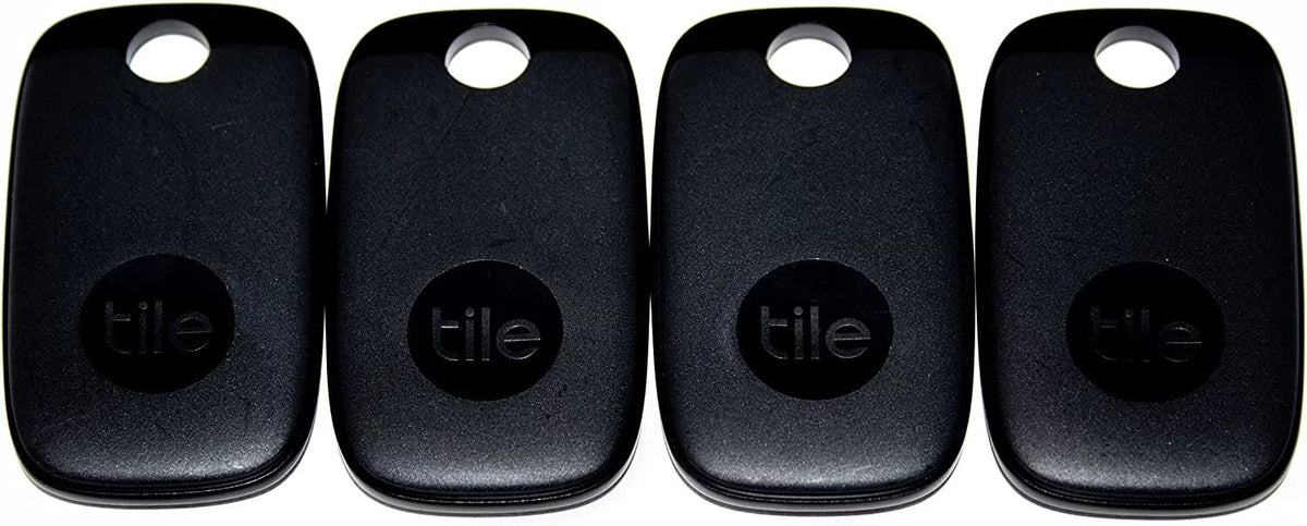 Tile Pro 2022 4-Pack. Powerful Bluetooth Tracker, Keys Finder and Item Locator for Keys, Bags, and More; Up to 400 ft Range. Water-Resistant. Phone Finder. iOSize and Android Compatible.