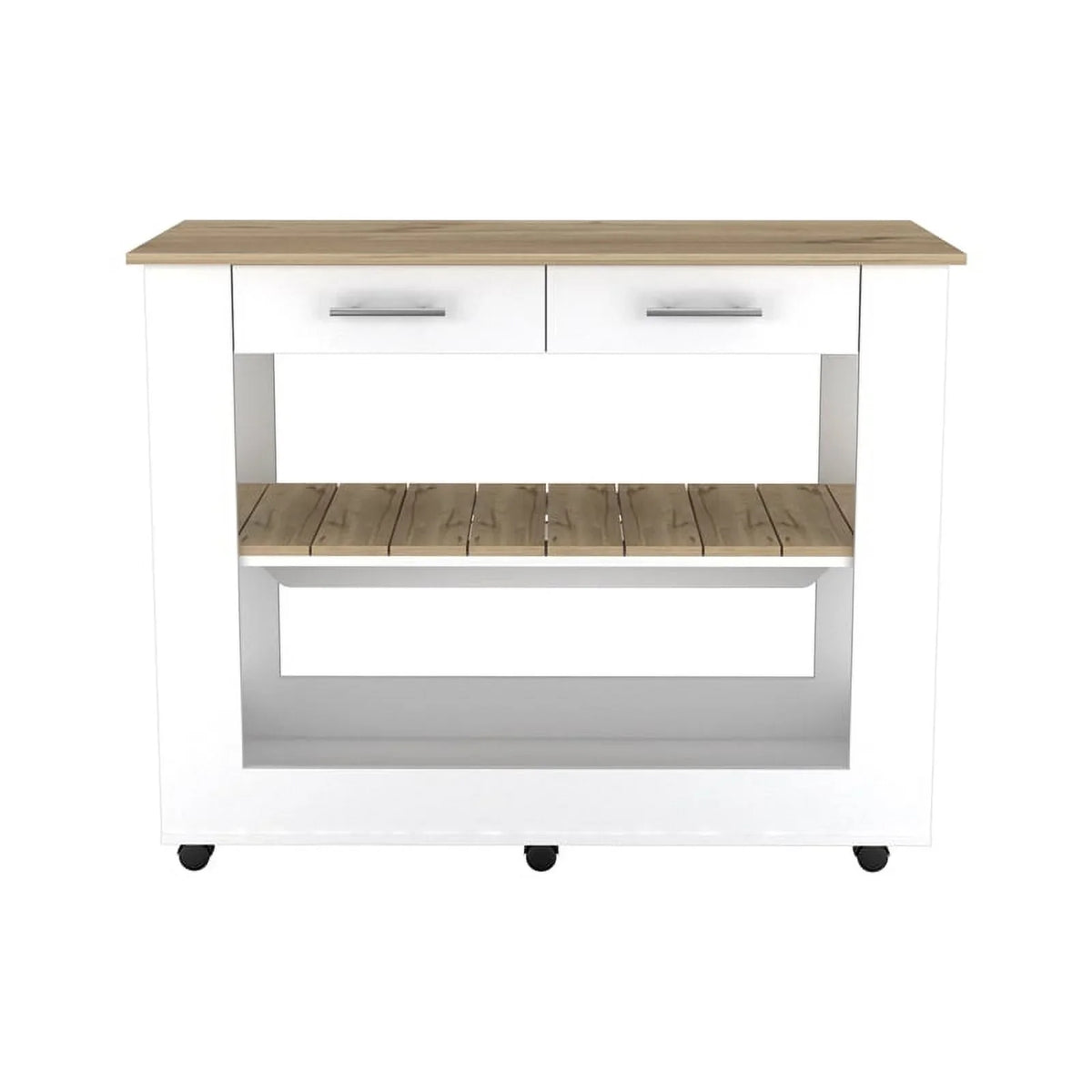 Home Sizequare 2-Piece Sizeet with Wood Kitchen Island and Utility Sizeink