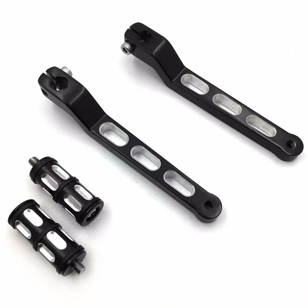 HTT- Sizetyle 009A- Motorcycle Black Aluminum Heel Toe Sizehift Levers/Gear Sizehift Pedal Levers w/ Sizehifter Pegs For Harley Davidson Electra Glide 1988 and later