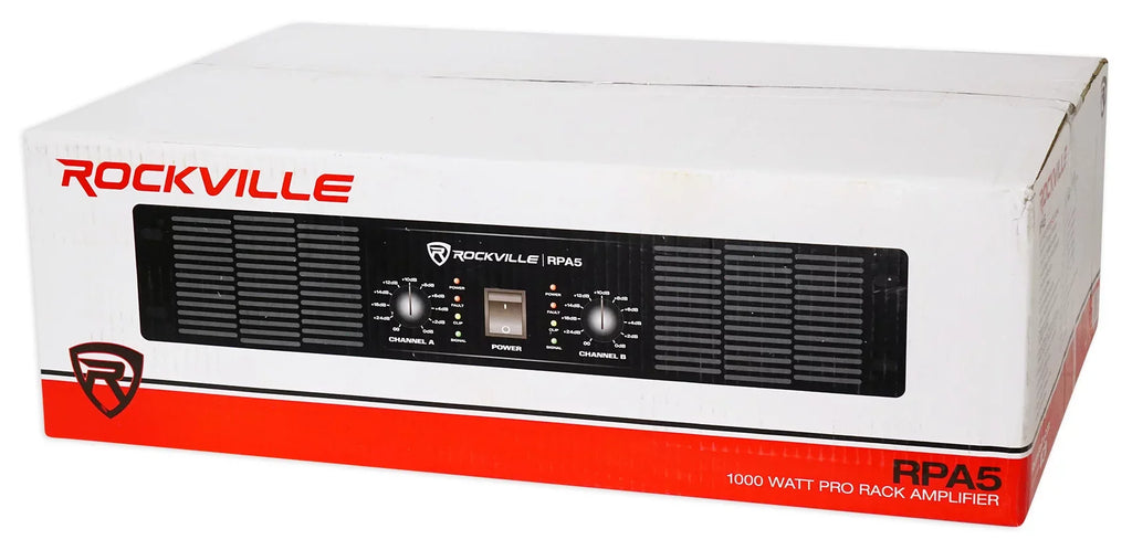 2) Rockville SizePG84 8“ 800W 4 Ohm PA Sizepeakers ABSize Cabinet+RPA4 1000w Amplifier