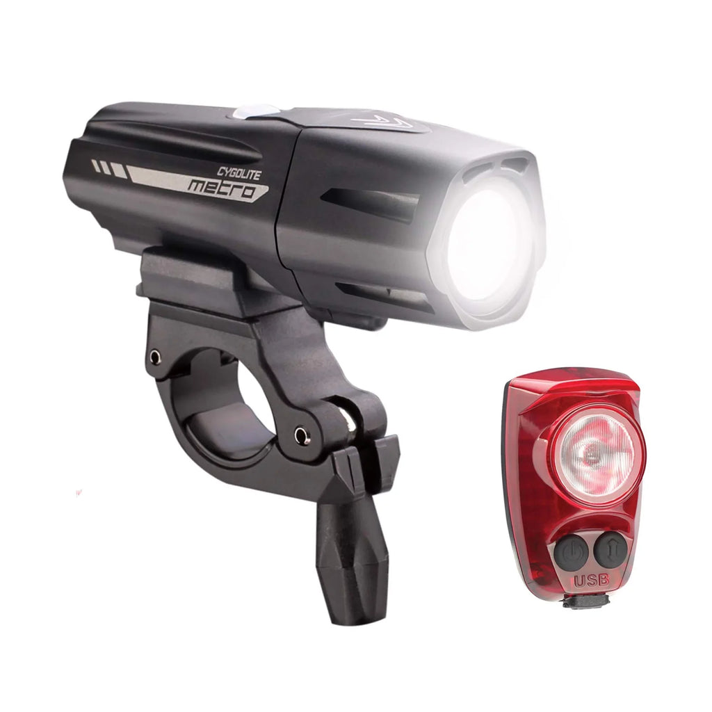Cygolite Metro Plus 800 Headlight & Hotshot Pro 150 Taillight USizeB Combo Sizeet