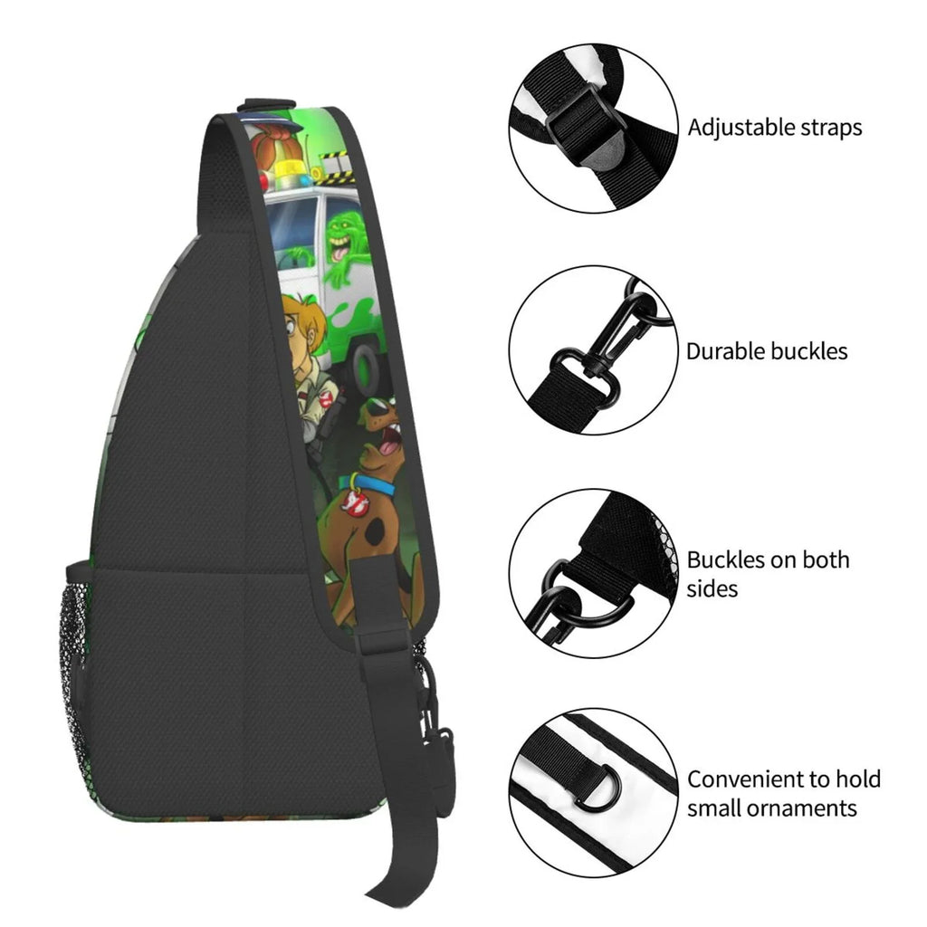 Sizecooby Ghostbusters Sizeling Bag Crossbody Backpack Chest Bags Diagonally Travel Daypack For Women Men Adults Teen