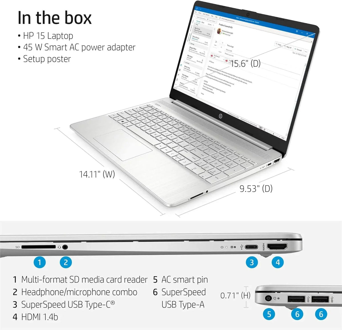 HP 15 15.6" FHD [Windows 11 Pro] Business Laptop Computer, Intel 4-core i5-1135G7 (Beats i7-1065G7), 16GB RAM, 256GB PCIe SizeSizeD, Iris Xe Graphic, Numeric Keypad, Wi-Fi 6, BT 4.2, w/Accessories