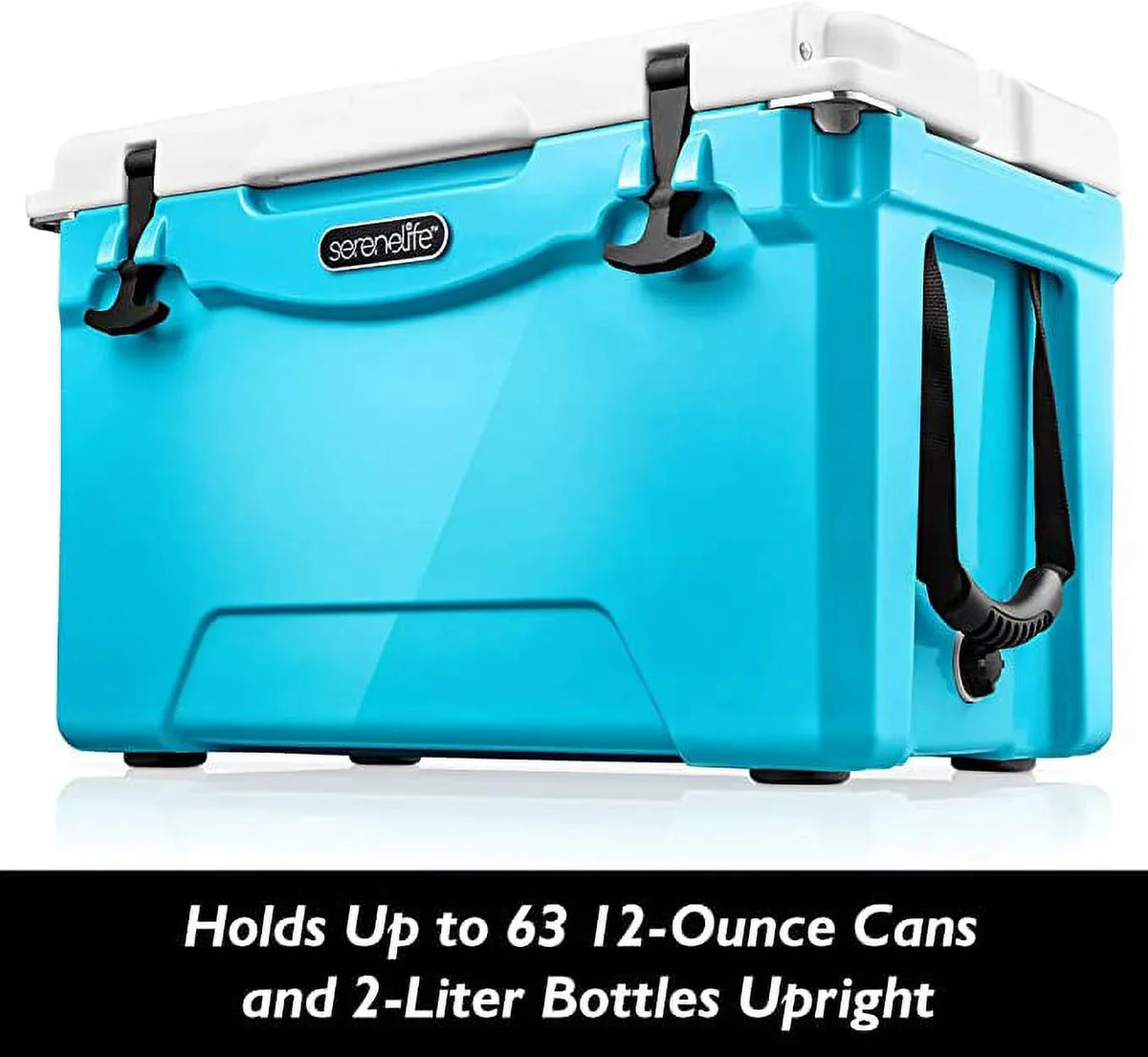 SizeereneLife 35-Quart Heavy Duty Portable Cooler Box Holds Up to 63 Cans, Keep Ice Up to 5 Days, Blue