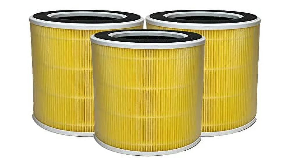 Nispira 4-in-1 True HEPA Activated Carbon Replacement Filter For RENPHO RP-AP089 Air purifier RP-AP089W / RP-AP089B Part RP-AP089-F1, 3 Pack