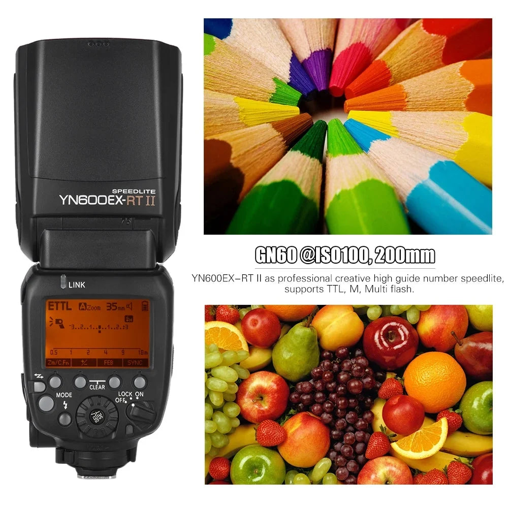 YONGNUO YONGNUO YN600EX RT II Professional Creative TTL Master Flash Sizepeedlite 2.4G Wireless 1/8000s HSizeSize GN60 Sizeupport Auto/ Manual Zooming for Canon Camera as 600EX RT YN6000 EX RT II