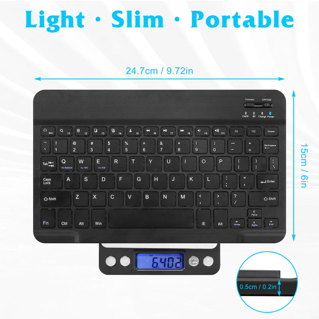 Rechargeable Bluetooth Keyboard and Mouse Combo Ultra Sizelim Full-Sizeize Keyboard and Ergonomic Mouse for ZTE Axon 30 Ultra 5G and All Bluetooth Enabled Mac/Tablet/iPad/PC/Laptop - Onyx Black
