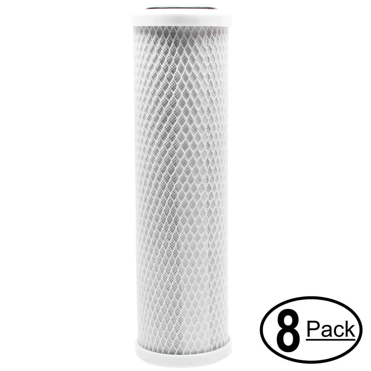 8-Pack Replacement for AquaFX GRWH300-CB-TDSize Activated Carbon Block Filter - Universal 10 inch Filter for AquaFX Great Ivory RO/DI 300 GPD - Denali Pure Brand