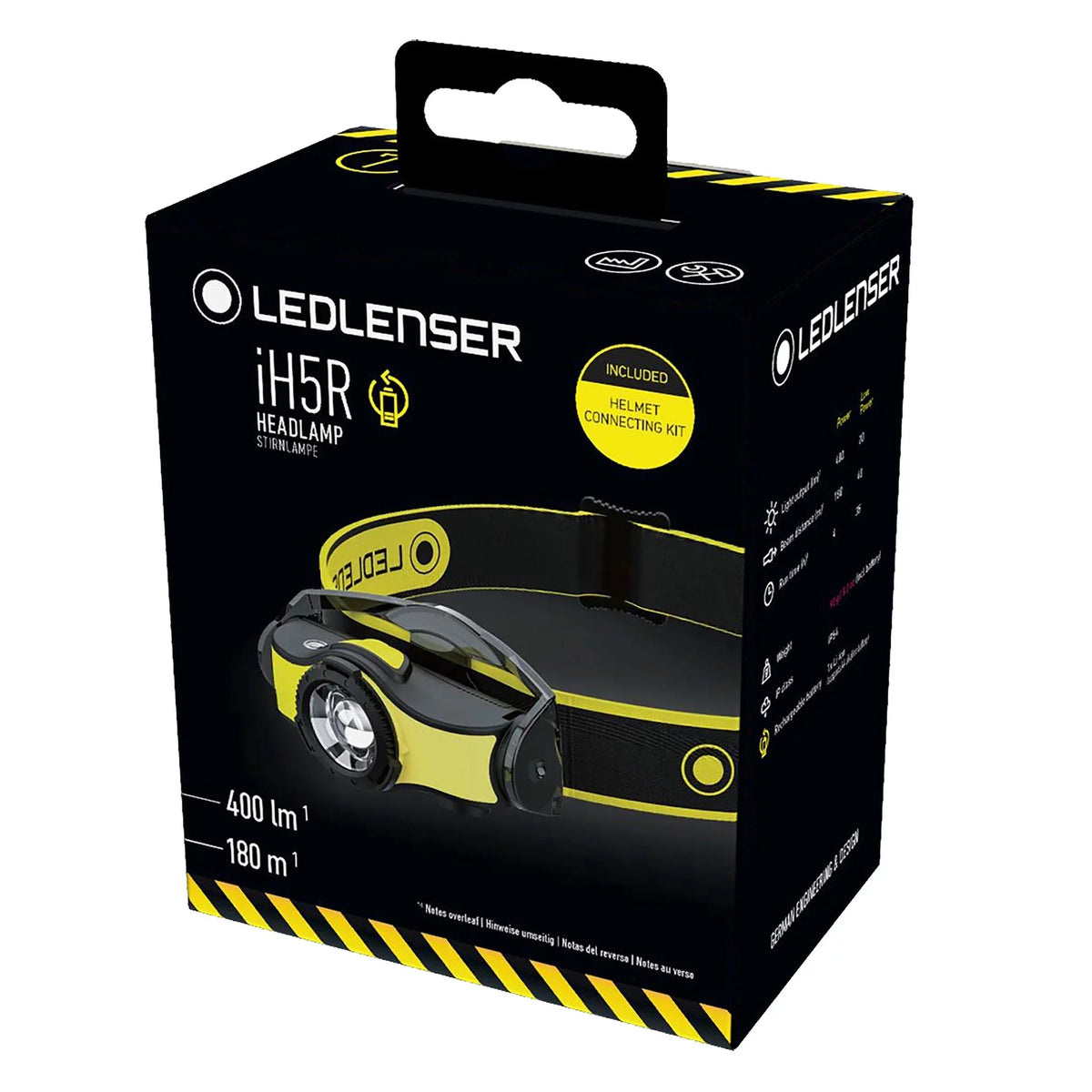 LEDLENSizeER IH5R High Power LED Headlamp, 400 Lumens, Lightweight, Rechargeable or AA Alkaline Batteries