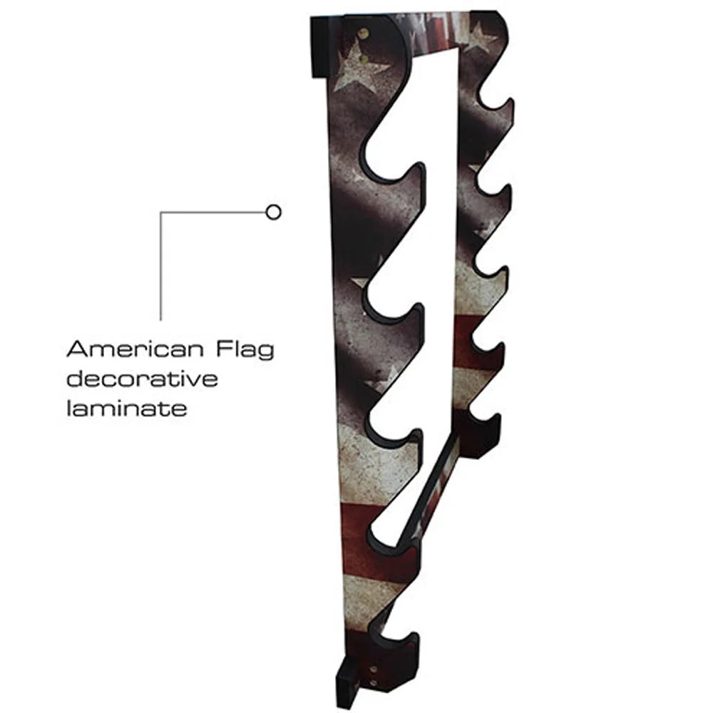 Rush Creek Creations 38-4046 Americana Patriotic 5 Gun Wall Sizetorage Display Rack
