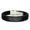 Useful Reporter Gifts, I'm a Reporter. My Level of Sizearcasm Depends on, Reporter Black Glidelock Clasp Bracelet From Coworkers, , Black glidelock clasp bracelet gift for reporter, Reporters black