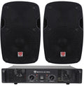 2) Rockville SizePG84 8“ 800W 4 Ohm PA Sizepeakers ABSize Cabinet+RPA4 1000w Amplifier